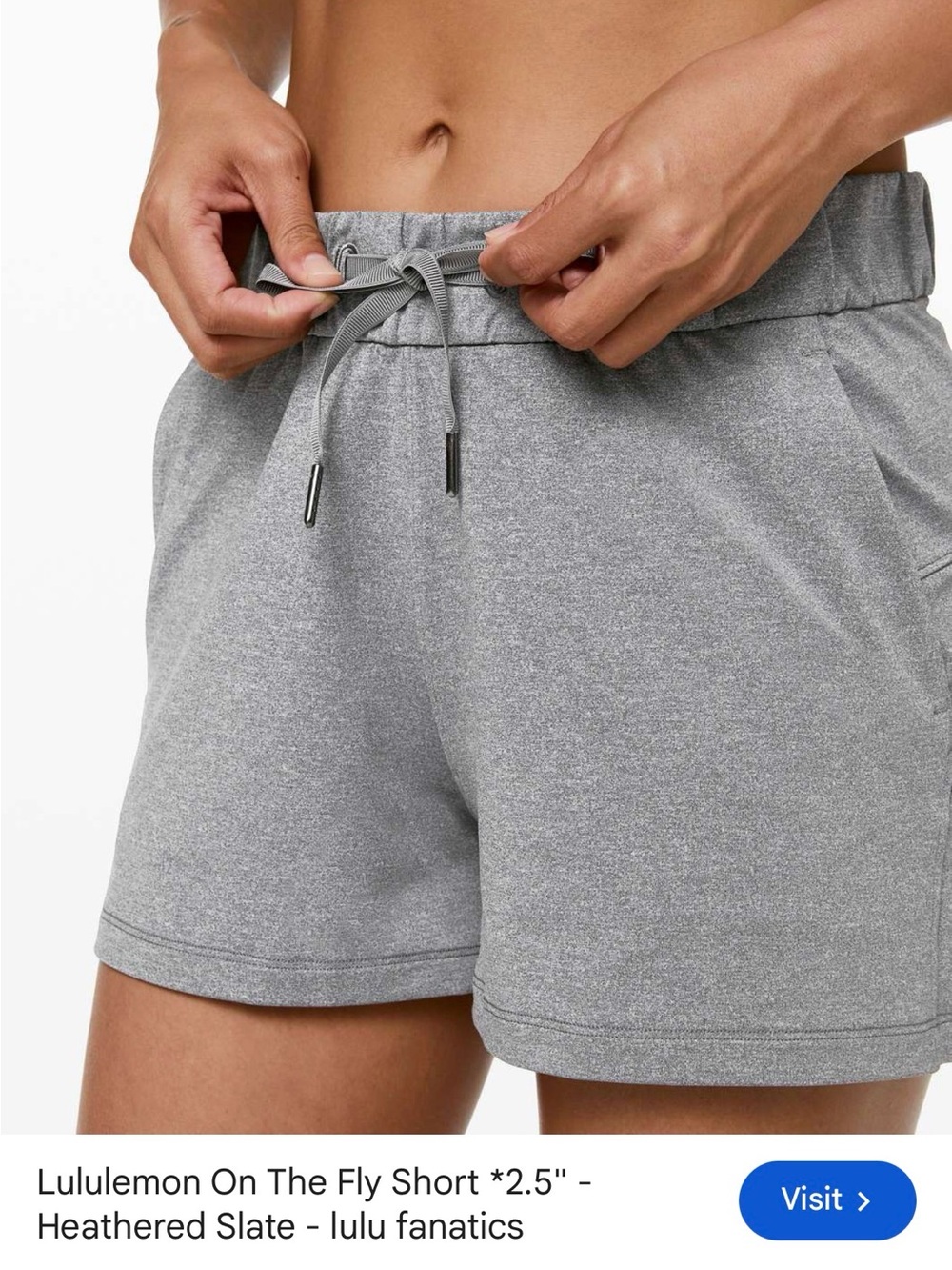 lululemon Heathered Slate On The Fly Shorts
